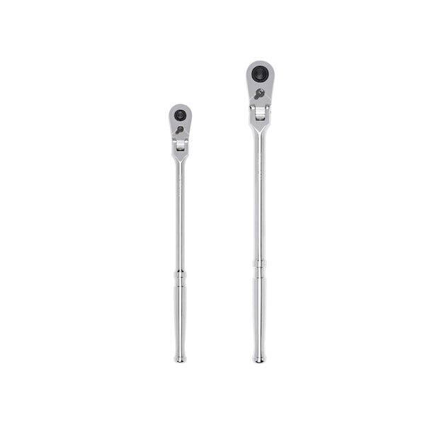 Tekton 3/8, 1/2 Inch Drive Flex Head Quick-Release Long Ratchet Set, 2-Piece (12, 14 in.) SRH99301 - main